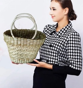 Designer Eco-Friendly Bohemian Square Shape Women's Bamboo <b>Wicker</b> Handbag String Closure Two Straps <b>Large</b> Capacity for Beach - Product Image 2