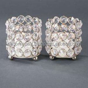 Top cristal gobelet Globe photophore bougeoir votif décoration de la maison grand candélabre bougeoir pour table avec cristal - Product Image 4