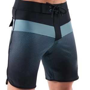 Shorts de bain athlétiques pour hommes, noirs, bleu acier, à séchage rapide, avec cordon de serrage, pour la plage, la natation et les sports nautiques - Product Image 3