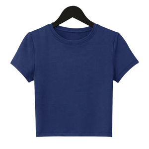 เสื้อยืดครอปผู้หญิงแบบสั่งทำเป็นมิตรกับสิ่งแวดล้อม ผ้าฝ้าย 100% ระบายอากาศได้ดี แห้งเร็ว คุณภาพสูง สวมใส่สบายๆ - Product Image 3