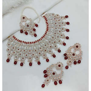 Jewelemarket Designer <b>Choker</b> Necklace Set Sparkle Austrian Stone and Pearl Beads Fine Jewelry-10575421DP - Product Image 3