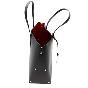 Sac fourre-tout vintage en cuir véritable noir pour femme, intérieur rouge, sac à bandoulière, grand sac de travail structuré, sac de voyage avec fermeture éclair - Product Image 6