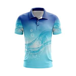 Polo de Golf de Secado Rápido para Hombre, Talla Grande, Manga Corta, Poliéster y Spandex, Ropa Deportiva con Diseño en Blanco para Sublimación, Venta al Por Mayor - Product Image 1
