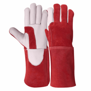 Gants de soudage TIG en cuir robuste certifiés CE, en cuir de chèvre et croûte de cuir de vache, résistants à la chaleur et aux étincelles, gants de sécurité polyvalents - Product Image 2