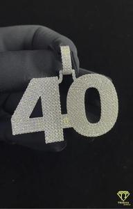 Personalized " 40 " Number Pendant Bling Hip Hop Necklace Custom Number Jewelry For Men Women - Product Image 2