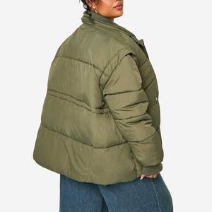 Women's Fashion Short Puffer Jacket High Waist Winter Quilted <b>Bubble</b> <b>Coat</b> Long Sleeve Zipper Closure Casual Outerwear 2026 - Product Image 2