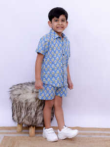 Ensemble de vêtements pour garçons en coton de haute qualité pour enfants de 1 à 5 ans Chemise décontractée à manches courtes et à motif léopard - Product Image 2