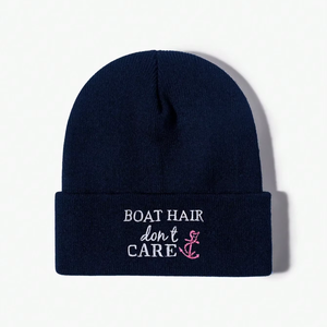 Gorro de Punto Acrílico Personalizado con Eslogan Bordado, Gorro de Invierno Cálido, Gorro de Calavera con Puño, Unisex, Casual, de Moda, OEM, Venta al Por Mayor - Product Image 2