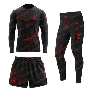 <b>Savage</b> <b>Men's</b> Full Sleeve Rash Guard Set Compression Wear Breathable Anti-UV Digital Print Quick Dry Spandex Polyester Sports Kit - Product Image 5