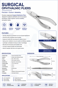 Pince ophtalmique chirurgicale de classe II certifiée CE AL MIDA et forceps de chirurgie oculaire en acier inoxydable |   Instruments chirurgicaux ophtalmiques - Product Image 6