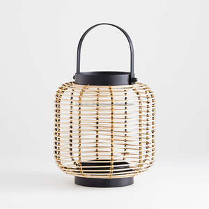 Modern Tropical Vibes Handwoven Rattan <b>Outdoor</b> <b>Lantern</b> with Portable <b>Black</b> Iron Frame Just Arrived for Home Decoration christmas - Product Image 5