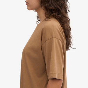 Camiseta de Verano para Mujer, Ecológica, 100% Algodón Orgánico, con Logotipo, Transpirable, Casual, Talla Grande, Manga Corta, Sin Tejido - Product Image 6