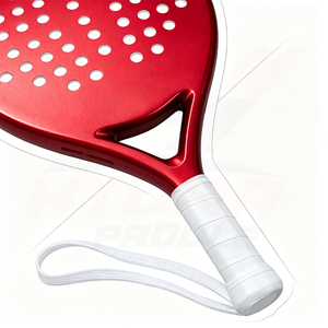 Raqueta de Pádel Roja con Forma de Lágrima y Patrón de Corazón, Raqueta Deportiva Ligera de Aleación de Aluminio - Product Image 6