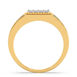 แหวนตราประทับทองประดับเพชรทรงสี่เหลี่ยม - Product Image 4