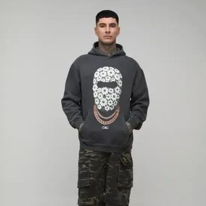 Sudadera con Capucha de Algodón Grueso de Alta Calidad para Hombre, Estampado Puff Oversize con Patrón Web, Estilo Urbano Grueso para Invierno, Fabricantes ODM - Product Image 1