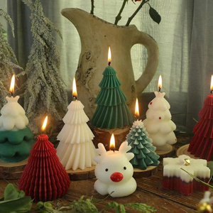 Vela artística con forma de copo de nieve verde azulado, vela perfumada de cera de parafina con forma de estrella para decoración del hogar, juego de caja de regalo de velas para Navidad - Product Image 5