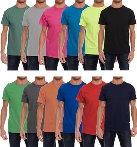 T-shirt basique en coton uni pour homme, 240g, manches courtes, col rond, décontracté, été - Product Image 1