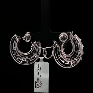 Pendientes de Novia de Diamantes Naturales de Lujo con Acabado Pulido en Oro Blanco de 14 Quilates |   Joyería de compromiso y boda con diamantes Sheetal - Product Image 4