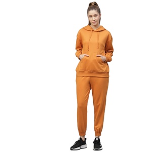 Vente en gros de survêtements toutes couleurs veste pull pantalon de survêtement extensible tenues décontractées à capuche ensemble deux pièces costumes pour femmes à capuche - Product Image 1
