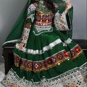 ชุดเดรสแฟชั่นสไตล์อัฟกันคูชีสำหรับสุภาพสตรี ปี 2026 แขนยาวหรูหราสำหรับงานปาร์ตี้ แม็กซี่แบบอัฟกานิ ลายเรียบ ดีไซน์ใหม่ล่าสุด - Product Image 1