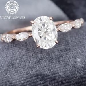 Bague Éternité Femme Charm_Jewells Certifiée IGI en Argent Plaqué Or Rose 3 GM avec Moissanite Taille Coussin et Sertissage à Griffes - Product Image 6