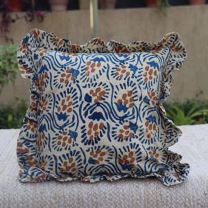 2026 Pink Cotton Cushion Cover with Piping Hand <b>Block</b> Printed 100% Cotton Throw Pillow for Sofa <b>Bed</b> & Home - Product Image 1