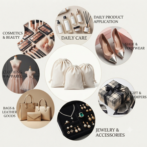 Sac en toile de coton naturel en gros avec cordon de serrage, pochette cadeau personnalisée avec logo pour emballage de bijoux, faveur de mariage, OEM - Product Image 3