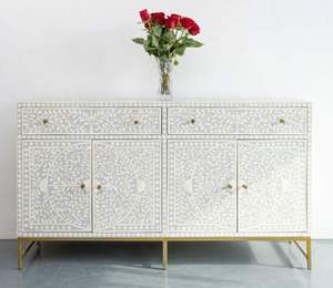 Meuble de salon de luxe sur mesure au design moderne avec incrustations en os, fabriqué par Novelty Furniture India - Product Image 2