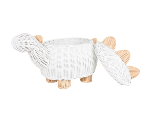 Handwoven Rattan Dinosaur <b>Storage</b> <b>Basket</b> for Kids, Cute Animal Shape <b>Wicker</b> Toy Organizer for Nursery, Playroom, and Home Decor - Product Image 3