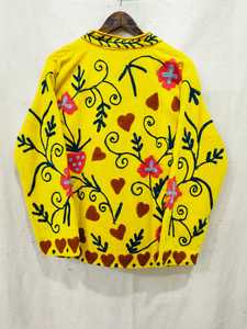 เสื้อแจ็คเก็ตผ้าฝ้ายปักลายสีเหลือง ลายดอกไม้ คอจีน ปิดด้วยซิป แขนยาว ใส่ได้ในฤดูใบไม้ผลิ - Product Image 2