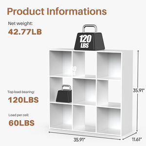 Libreria Angolare a 9 Cubi, Organizzatore Indipendente con Pannelli Posteriori Rimovibili per Soggiorno - Product Image 2