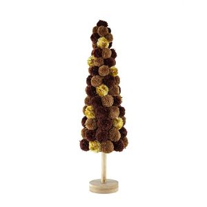 Decorazione Natalizia da Tavolo a Forma di Albero Alto 22x22x80 cm, Elegante Decorazione da Tavolo Ispirata al Caffè per le Festività - Product Image 1