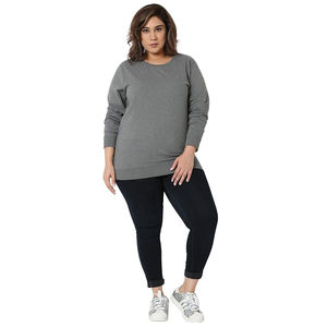 Sweat-shirt col rond en coton surdimensionné pour femme 2026 avec logo brodé personnalisé et impressions sur mesure pour l'hiver - Product Image 4