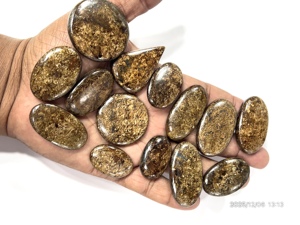 Bronzite naturelle, pierres précieuses brutes, cabochons, formes et tailles variées, environ 20 à 30 mm - Product Image 4