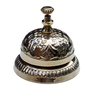 Metal Best Quality Wholesale Brass Antique <b>Bell</b> Nautical Hand Brass & Wooden Base <b>Call</b> <b>Bell</b> Office Accessories - Product Image 3