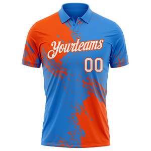 New Arrival Custom Sports <b>Polo</b> Shirt Blue <b>Orange</b> Sublimation Team <b>Polo</b> Custom Logo OEM ODM Manufacturer Wholesale - Product Image 2