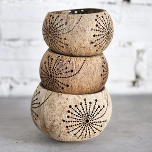 Coconut candle <b>tealight</b> <b>holders</b> crafted by hand <b>holder</b> stand for candles wedding table centerpieces - Product Image 6