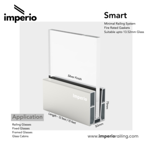 Système de railings Imperio Smart Base C75 en aluminium noir/argent/champagne et finition bois - Product Image 3