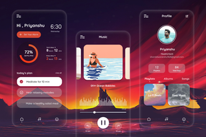 Aplicación Móvil Moderna de Meditación y Oración con Sesiones de Audio Guiadas, Alivio del Estrés y Prácticas Espirituales Diarias - Product Image 2
