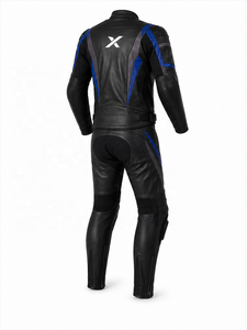 X Standard Two-Piece Leather Motorcycle <b>Suit</b> | Black <b>Red</b> Gray | X Logo | OEM ODM Manufacturer | Premium Design | Racing Wear - Product Image 2