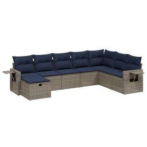 Ensemble de canapés de patio en polyrotin gris, 8 pièces, avec coussins, canapés de jardin - Product Image 2