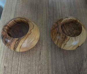 Portavelas redondo de madera de teca natural hecho a mano - Soporte minimalista para velas votivas, decoración rústica para mesa de Navidad y Pascua - Product Image 3