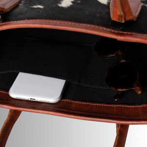 Sac fourre-tout en cuir de vachette véritable fait main avec poils de vache, pour femmes, sac à main en fourrure de vache véritable, prix bas, fabrication sur mesure OEM - Product Image 6
