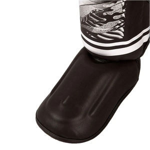 Al por mayor Espinilleras de MMA y Kickboxing con soporte de espuma y tela elástica, protectores de pierna y pie para boxeo, OEM - Product Image 6