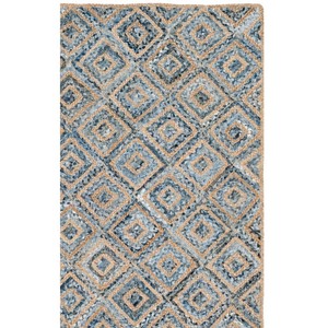 Alfombra de Yute Trenzada a Mano Estilo Costero, Patrón Geométrico, Rectangular, Tejido Plano, para Sala de Estar, Reversible, Antideslizante, Apta para Mascotas - Product Image 4