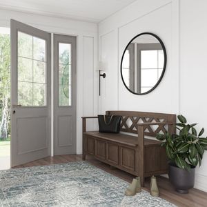 Amherst Farmhouse Brown <b>Entryway</b> Storage <b>Bench</b> Home Organization Essential - Product Image 1