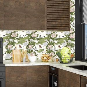 Papel Tapiz Autoadhesivo Vintage Boho con Diseño Floral, Papel de Contacto Beige con Mariposas y Flores, Mural de Pared Impermeable de Vinilo Autoadhesivo para el Hogar - Product Image 6