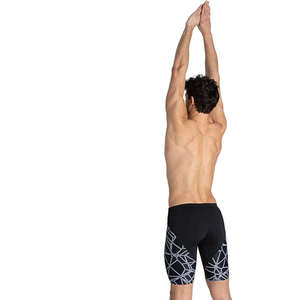 Men's Plus Size Sporty Solid Knitted Jammer Swim Trunks Quick Dry Chlorine Resistant for Training Racing Lap Swimming Beach <b>Pool</b> - Product Image 6