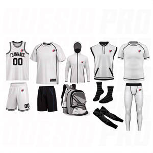 Uniformes de Baloncesto Personalizados OEM, Conjunto Completo de Entrenamiento, Sudaderas, Bolsas, Conjunto de Compresión, Calcetines, Mangas de Compresión, Paquete de Equipo sin Mangas - Product Image 1