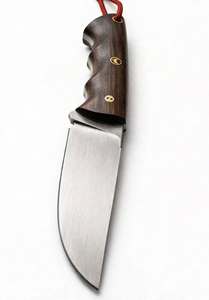 Cuchillo de hoja fija artesanal de acero satinado con punta de gota y mango de nogal natural/madera de palisandro, para bricolaje y OEM - Product Image 3